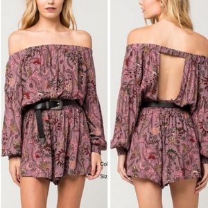 Free People Pretty and Free Purple Floral Romper